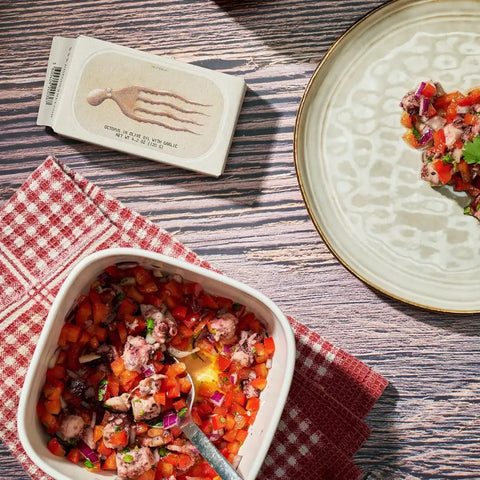 Pieuvre à l'huile d'olive extra vierge et à l'ail