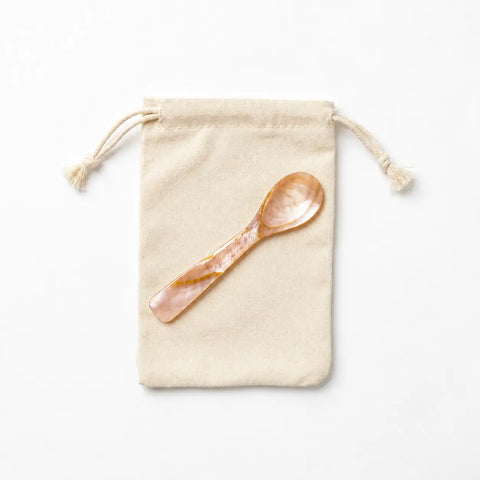 Caviar Spoon – Mother of Pearl (Cream Flower)